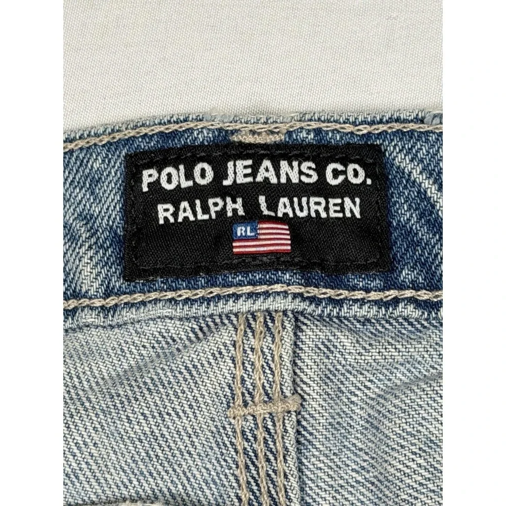Polo Jeans Co Ralph Lauren Shorts Mens 36 Blue Denim Carpenter Cargo Workwear